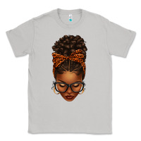 Moon Dust afro messy bun orange leopard bow Classic Tee - texasbilliewilder