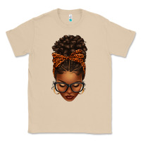 Mushroom afro messy bun orange leopard bow Classic Tee - texasbilliewilder