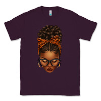 Plum afro messy bun orange leopard bow Classic Tee - texasbilliewilder