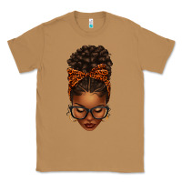 Toasted Coconut afro messy bun orange leopard bow Classic Tee - texasbilliewilder
