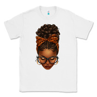 White afro messy bun orange leopard bow Classic Tee - texasbilliewilder