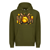 Army Green softball mom Premium Hoodie - Jasminsmagicworld