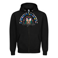 Black happy easter rainbow Zipper Hoodie - CowhideDigitalArt