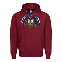 Burgundy happy easter rainbow Zipper Hoodie - CowhideDigitalArt