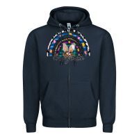 Navy happy easter rainbow Zipper Hoodie - CowhideDigitalArt