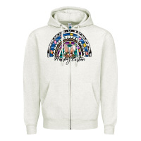 Happy Easter Rainbow Zipper Hoodie | Teevron