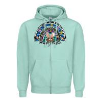 Seafoam happy easter rainbow Zipper Hoodie - CowhideDigitalArt