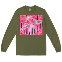 Army Green cancer awareness american flag Long Sleeve Tee - CowGirlArtShop