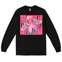 Black cancer awareness american flag Long Sleeve Tee - CowGirlArtShop