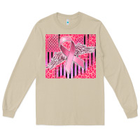 Mushroom cancer awareness american flag Long Sleeve Tee - CowGirlArtShop