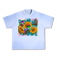 Grape Ice hummingbirds sunflower Urban Heavy Tee - TumblerDesignByShophia