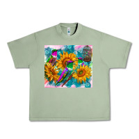 Oil Green hummingbirds sunflower Urban Heavy Tee - TumblerDesignByShophia