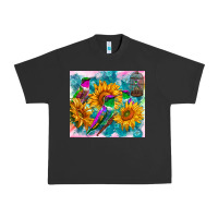Pigment Black hummingbirds sunflower Urban Heavy Tee - TumblerDesignByShophia