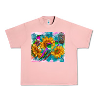 Salmon hummingbirds sunflower Urban Heavy Tee - TumblerDesignByShophia