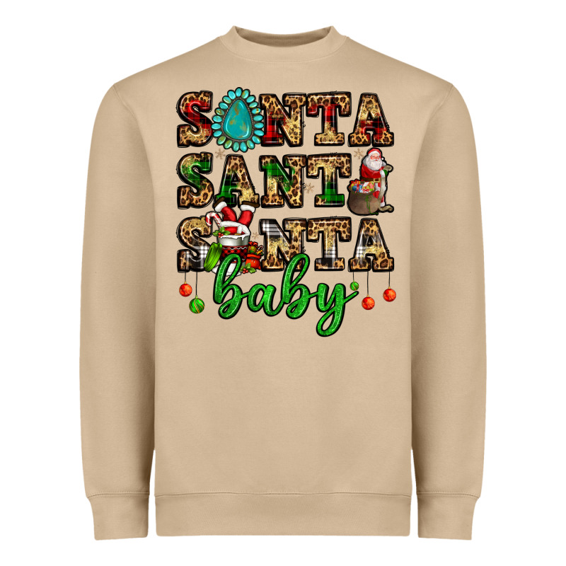 Santa Santa Santa Baby Heavyweight Sweatshirt by FaDigitalArtStudio | Teevron