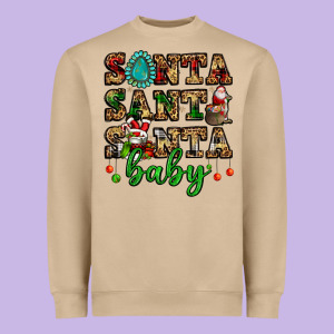 Santa Santa Santa Baby Heavyweight Sweatshirt Designed By Fadigitalartstudio