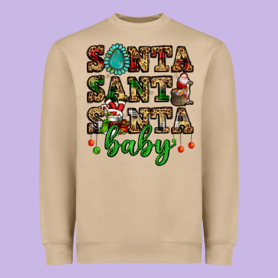 Santa Santa Santa Baby Heavyweight Sweatshirt Designed By Fadigitalartstudio