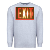 Heather Grey exit sign   hippie Premium Sweatshirt - lanVoArt