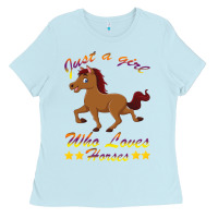 Baby Blue Just a girl who loves horses Ladies Tee - Bettercallsaul