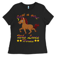 Black Just a girl who loves horses Ladies Tee - Bettercallsaul