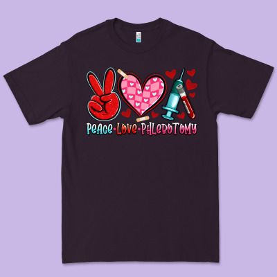 Peace Love Phlebotomy Premium Tee Designed By Artiststas