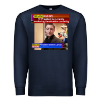 Navy daniel larson monitoring the situation   vintage Premium Sweatshirt - lanVoArt