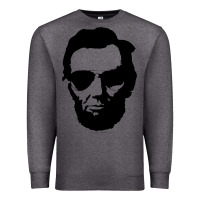 Charcoal Heather cool abe lincoln with aviator sunglasses black Premium Sweatshirt - lanVoArt