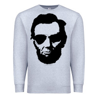 Heather Grey cool abe lincoln with aviator sunglasses black Premium Sweatshirt - lanVoArt