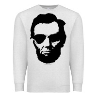 Oatmeal Heather cool abe lincoln with aviator sunglasses black Premium Sweatshirt - lanVoArt