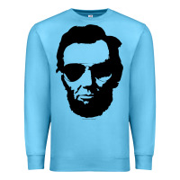 Ocean Blue cool abe lincoln with aviator sunglasses black Premium Sweatshirt - lanVoArt