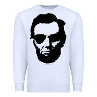 White cool abe lincoln with aviator sunglasses black Premium Sweatshirt - lanVoArt