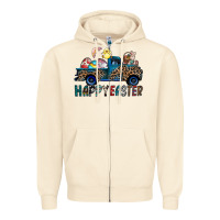 Sandshell Happy Easter truck Zipper Hoodie - CowhideDigitalArt