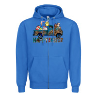 True Royal Happy Easter truck Zipper Hoodie - CowhideDigitalArt