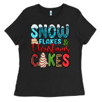 Black snow flakes and Christmas cakes Ladies Tee - Jasminsmagicworld