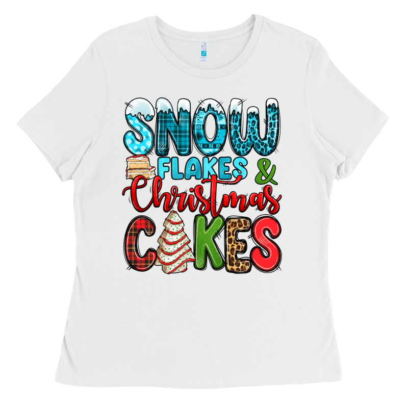 Snow Flakes And Christmas Cakes Ladies Tee by Jasminsmagicworld | Teevron