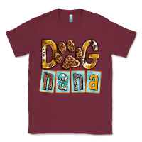 Burgundy Dog Nana with Paw Classic Tee - texasbilliewilder