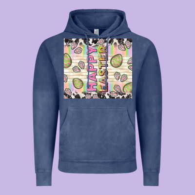Happy Easter With Cowhide Vintage Hoodie Designed By Tumblerdesignbyshophia
