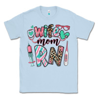 Dusty Blue wife mom rn registered nurse Classic Tee - RanaPortraitStore