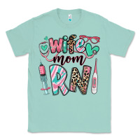 Seafoam wife mom rn registered nurse Classic Tee - RanaPortraitStore