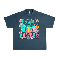 Midnight Navy Happy Easter Egg Nurse Urban Heavy Tee - HowdyJamesFarm