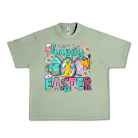 Oil Green Happy Easter Egg Nurse Urban Heavy Tee - HowdyJamesFarm