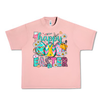 Salmon Happy Easter Egg Nurse Urban Heavy Tee - HowdyJamesFarm