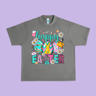 Happy Easter Egg Nurse Urban Heavy Tee Designed By Howdyjamesfarm