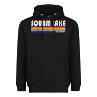 Black Vintage 70S 80S Style Squam Lake Nh Heavyweight Hoodie - lanVoArt