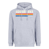 Heather Grey Vintage 70S 80S Style Squam Lake Nh Heavyweight Hoodie - lanVoArt