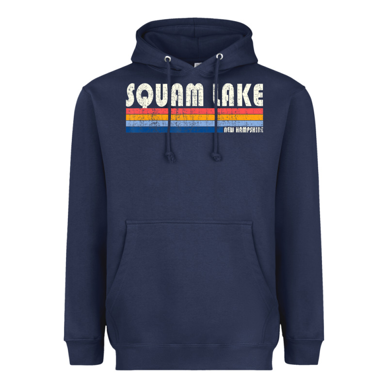 Vintage 70s 80s Style Squam Lake Nh Heavyweight Hoodie by lanVoArt | Teevron
