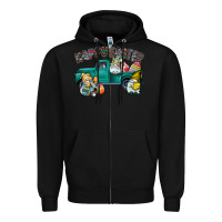 Black Happy Easter truck Zipper Hoodie - CowhideDigitalArt
