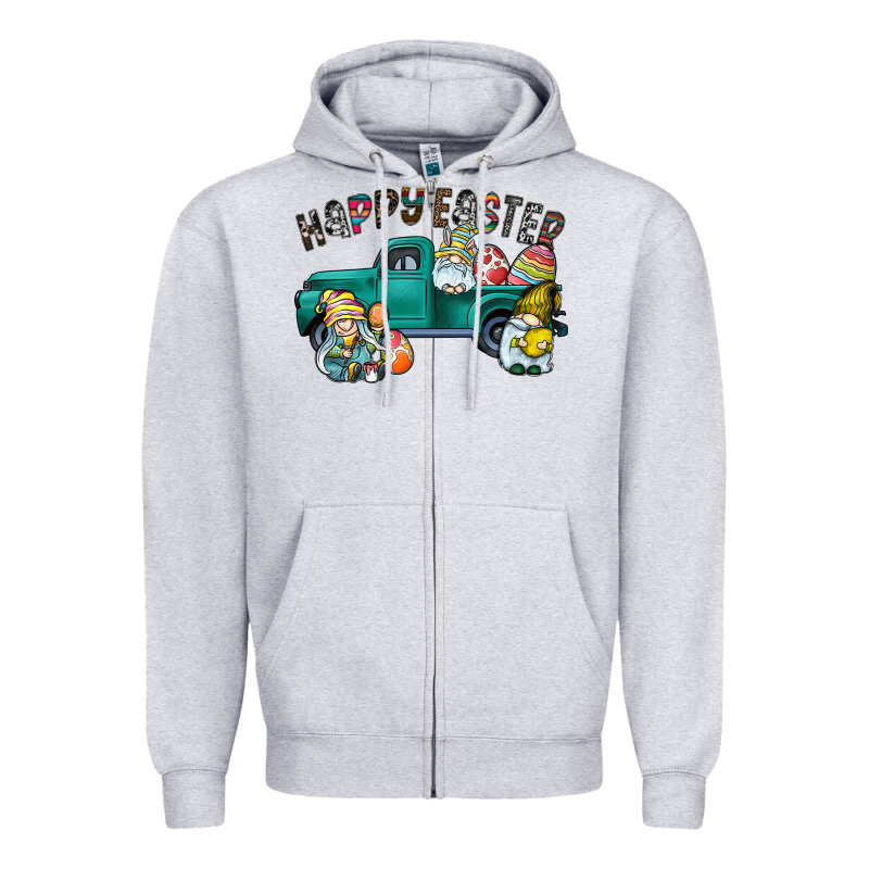 Happy Easter Truck Zipper Hoodie by CowhideDigitalArt | Teevron