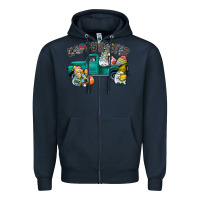 Navy Happy Easter truck Zipper Hoodie - CowhideDigitalArt