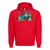 Red Happy Easter truck Zipper Hoodie - CowhideDigitalArt